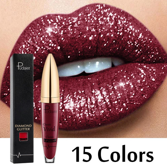 15 color matte pearlescent lip gloss